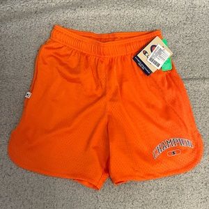 Champion NWT vintage shorts men X-small orange zip pockets. Short. New with tags